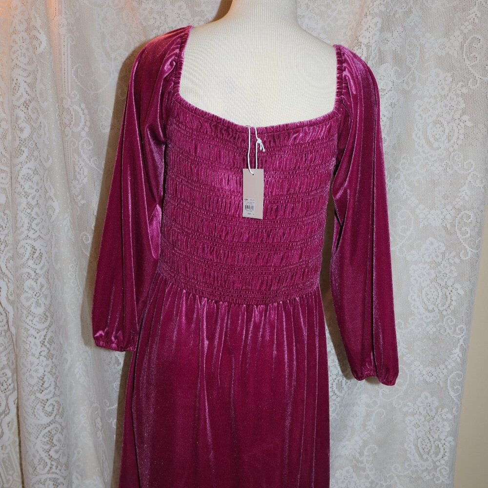 LC Lauren Conrad wine chalet pink large dress NWT MAXI length - Picture 5 of 11
